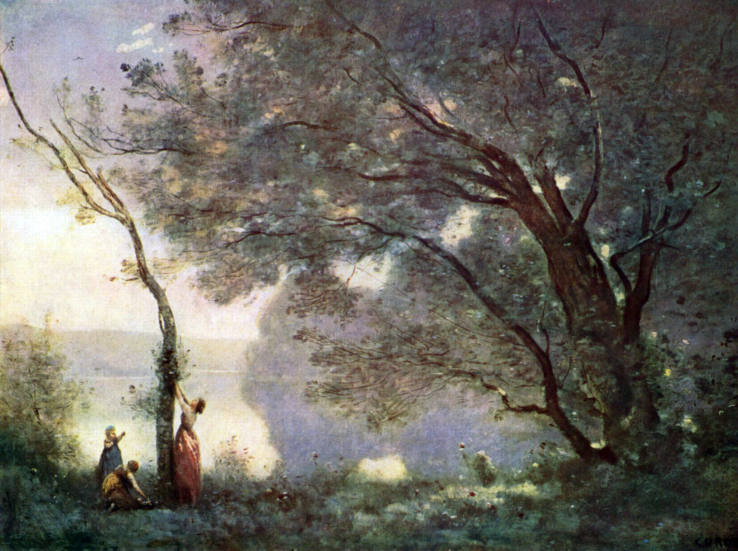 Jean-Baptiste-Camille obraz olejny wspomnienie z Mortefontaine