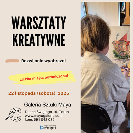 Warsztaty Kreatywne w galerii MAYA z Mają Wolf 22 listopada 2025