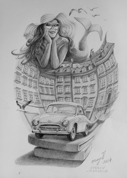 Wolf, Warszawa. Syreny. Oryginalny rysunek