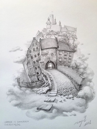 Wolf, Spacer w Chmurach. Grudziądz oryginał