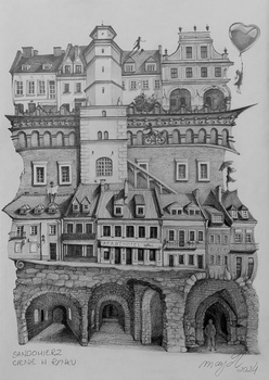 Wolf, Sandomierz. Cienie w rynku. Oryginał!