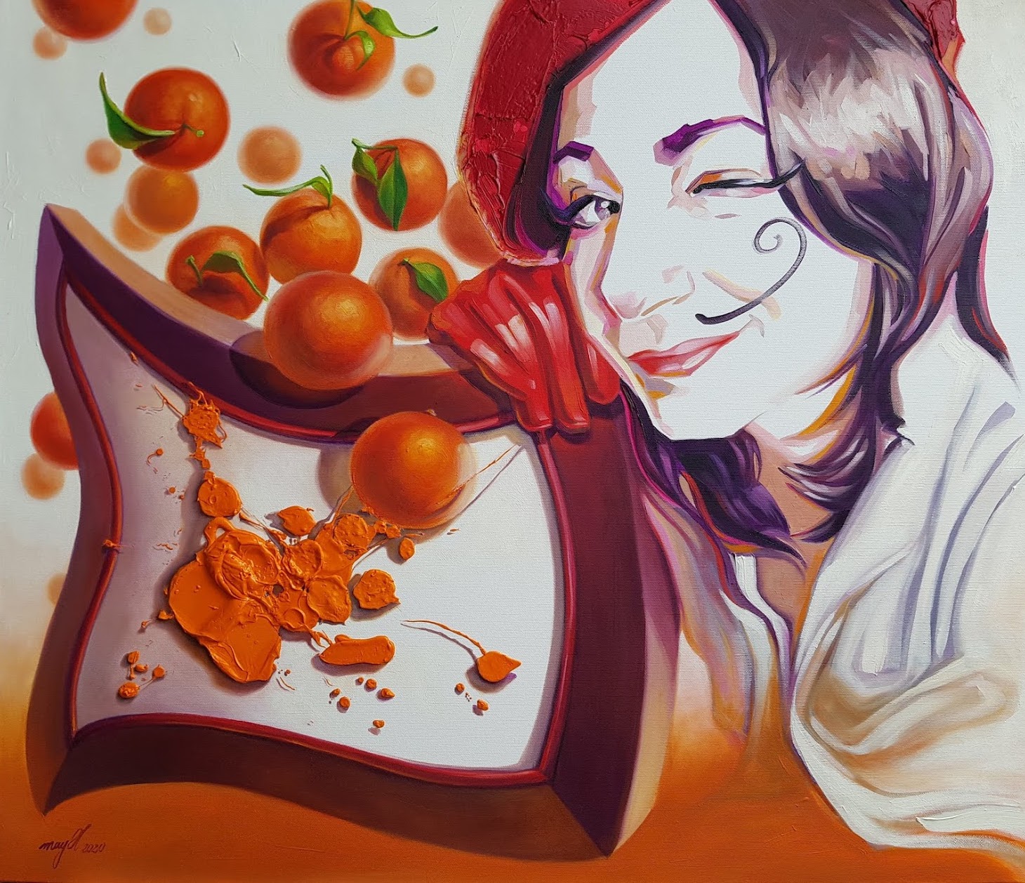 Miękkie mandarynki – autoportret z wąsem